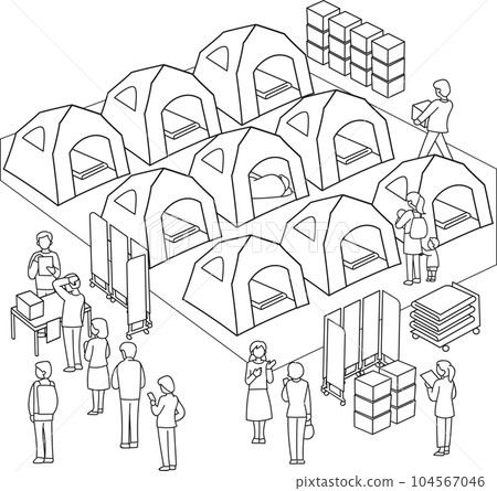 災害時的避難場所,防災帳篷 災害時的避難場所,防災帳篷 104567046