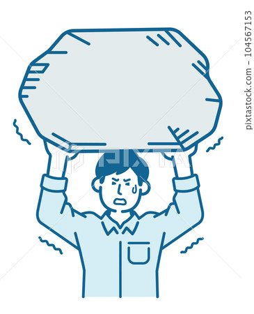 man lifting a rock 104567153