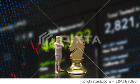 The man and gold unicorn chess for business concept 3d rendering The man and gold unicorn chess for business concept 3d rendering 104567366