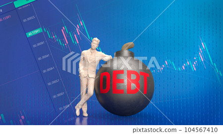 The man and debt bomb for business concept 3d rendering The man and debt bomb for business concept 3d rendering 104567410