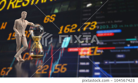 The man and sand clock for business concept 3d rendering 104567428