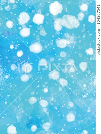 White ink dripping texture on light blue watercolor background 104567541