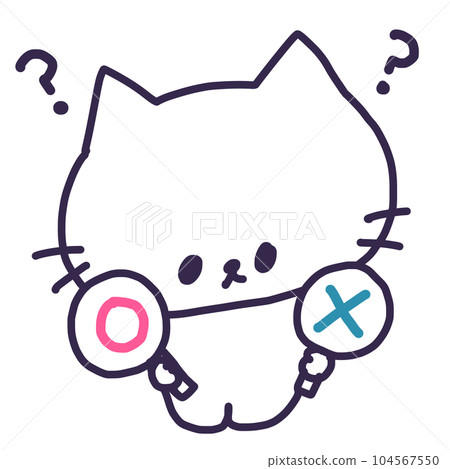 圓盤可愛白色小貓插畫(全身) 圓盤可愛白色小貓插畫(全身) 104567550