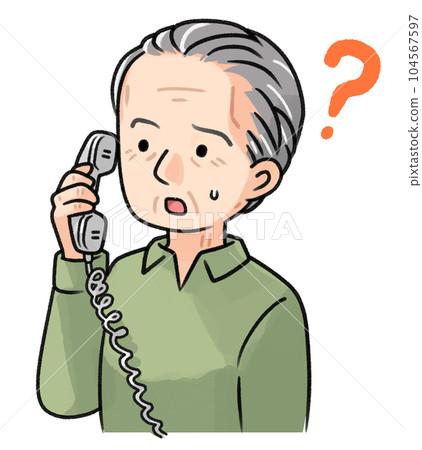 不懂電話內容的老人 不懂電話內容的老人 104567597