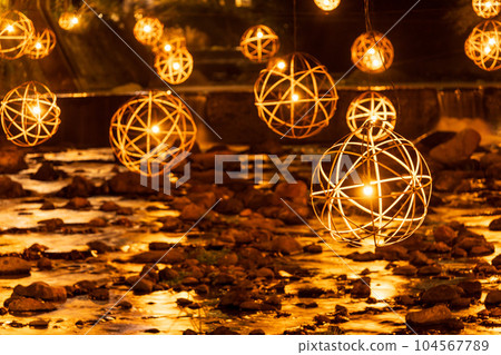 Scenery that shines in bamboo lights Kurokawa Onsen scenery (yuakari) ``Kurokawa Onsen'' Scenery that shines in bamboo lights Kurokawa Onsen scenery (yuakari) ``Kurokawa Onsen'' 104567789