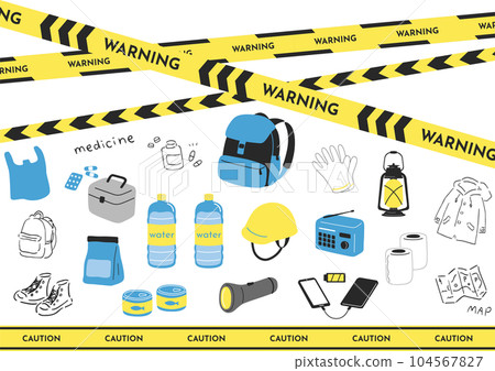 Disaster prevention goods material collection Disaster prevention goods material collection 104567827