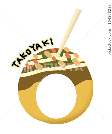 Takoyaki face composition illustration that looks cute and delicious Takoyaki face composition illustration that looks cute and delicious 104568258