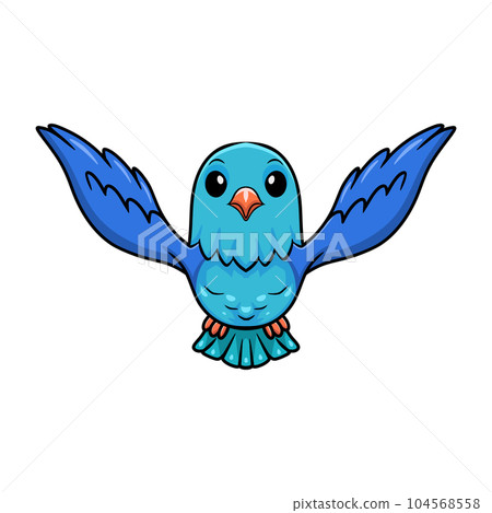 Cute forpus parrotlet bird cartoon flying 104568558