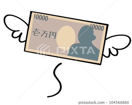 Illustration material of bill with flying wings 104568860