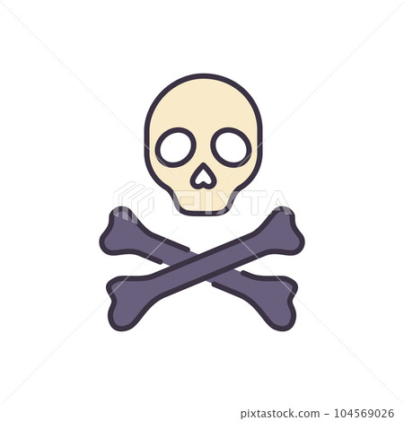 Skull and bones related vector icon Skull and bones related vector icon 104569026