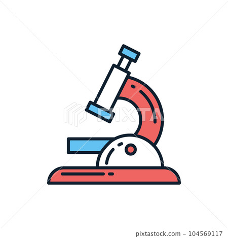 Microscope related vector icon. 104569117