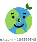 頭上有綠色的快樂地球插圖（全球環境和生態） 104569548