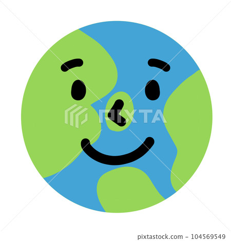Illustration of the earth smiling happily (global environment and eco) Illustration of the earth smiling happily (global environment and eco) 104569549