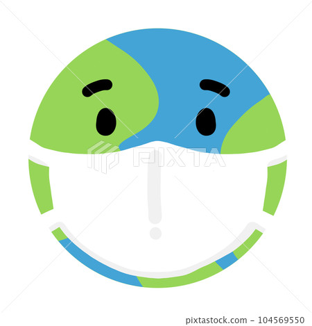 Illustration of the earth wearing a mask to prevent infectious diseases and pollution Illustration of the earth wearing a mask to prevent infectious diseases and pollution 104569550