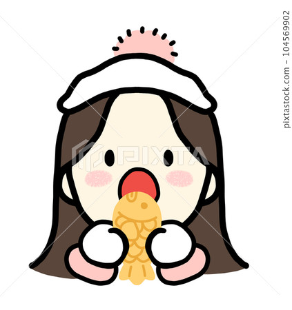 A girl who eats Korean food Pungeopan 104569902