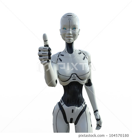 喜歡AI機器人女型android perming3DCG插畫素材 104570180