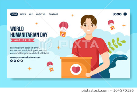 World Humanitarian Day Social Media Landing Page Hand Drawn Templates Background Illustration World Humanitarian Day Social Media Landing Page Hand Drawn Templates Background Illustration 104570186
