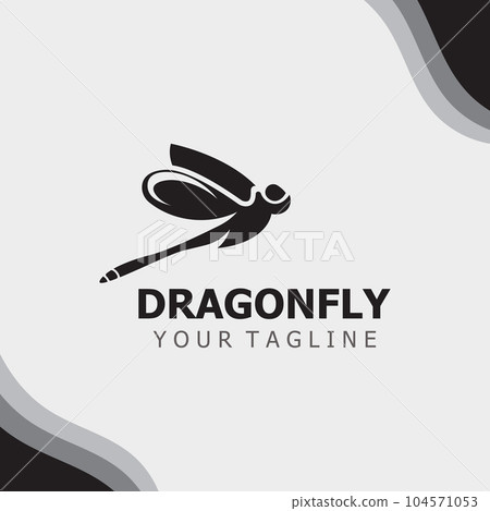 Dragonfly logo design modern and elegant minimalist color style monoline illustration 104571053
