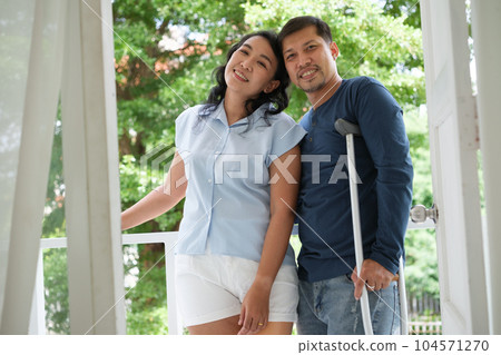 Happy Asian family spending time at home together. Happy Asian family spending time at home together. 104571270