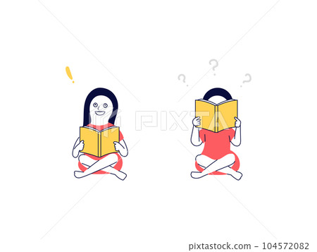 A woman who read a book and understood the difficult content A woman who read a book and understood the difficult content 104572082