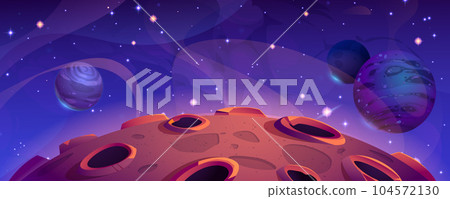 Space galaxy vector planet cartoon background 104572130