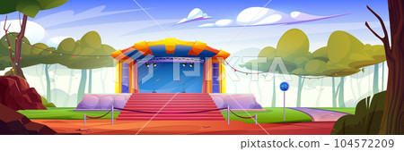 Concert stage for music festival outdoor in park Concert stage for music festival outdoor in park 104572209