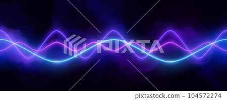 Blue neon audio sound voice wave pulse light. Blue neon audio sound voice wave pulse light. 104572274