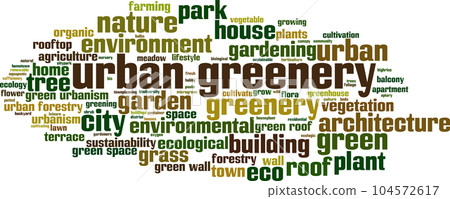 Urban greenery word cloud Urban greenery word cloud 104572617