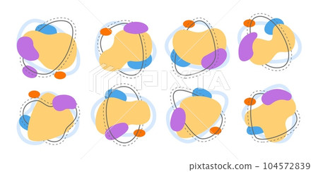 Set of various abstract liquid blob and fluid organic shapes and dynamic elements 104572839