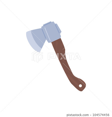 Vector illustration of wooden axe, hatchet isolated on white background Vector illustration of wooden axe, hatchet isolated on white background 104574456