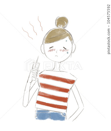 看起來很熱的女人 夏天很熱 104575592