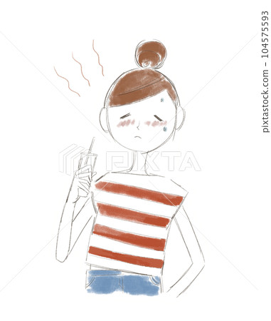 看起來很熱的女人 夏天很熱 看起來很熱的女人 夏天很熱 104575593