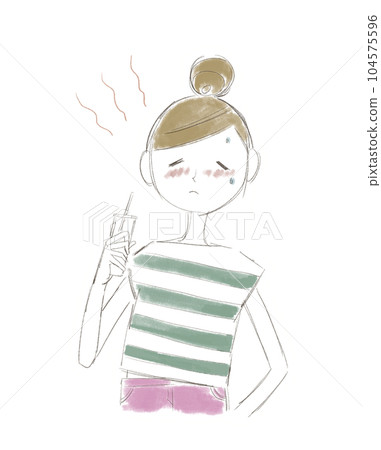 看起來很熱的女人 夏天很熱 104575596