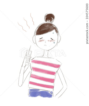 看起來很熱的女人 夏天很熱 104575600