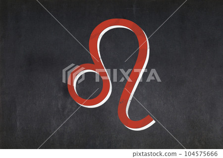 Leo zodiac sign drawn on a blackboard 104575666