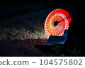 red glowing Japanese umbrella 104575802