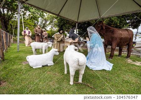 Crib of Nossa Senhora das Necessidades, church of our lady of needs at Santo Antonio de Lisboa, Florianopolis Brazil 104576347