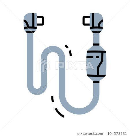 Grey Battery Charger Cable and USB Wire Vector Illustration 104578381