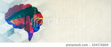 Abstract human brain. Artificial intelligence technology. Science background 104578809