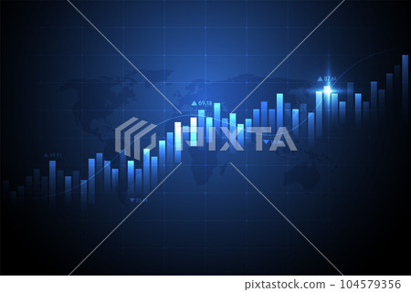 Business candle stick graph chart of stock market investment trading on white background design. Bullish point, Trend of graph. Vector illustration Business candle stick graph chart of stock market investment trading on white background design. Bullish point, Trend of graph. Vector illustration 104579356