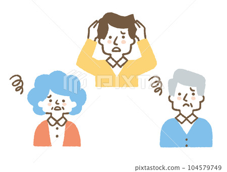 Set of people in trouble _ color Set of people in trouble _ color 104579749