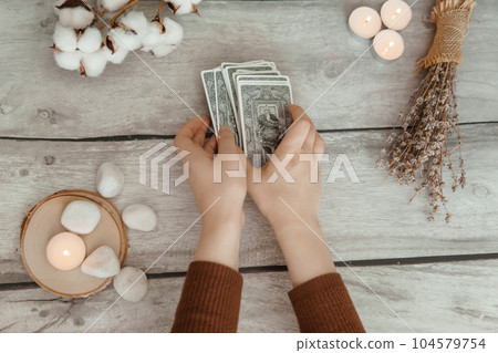 Tarot cards, Tarot card divination, fortune telling. Occultism, esoteric education. 104579754