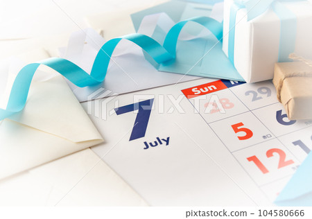 July Calendar Gifts Birthday Anniversary 104580666