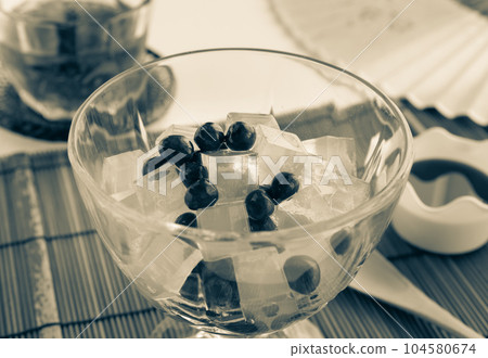 Mitsumame dessert for snacks, Japanese sweets, traditional food 104580674