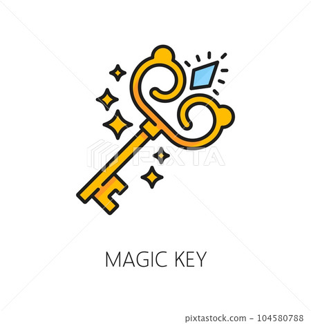 Premium Vector  Old key silhouette treasure symbol secret door icon