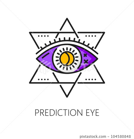 Providence eye witchcraft and magic icon. Mystical linear vector sign representing protection, insight or foresight. Ancient occult symbol holds the power to ward off evil and bestow mystical guidance Providence eye witchcraft and magic icon. Mystical linear vector sign representing protection, insight or foresight. Ancient occult symbol holds the power to ward off evil and bestow mystical guidance 104580848