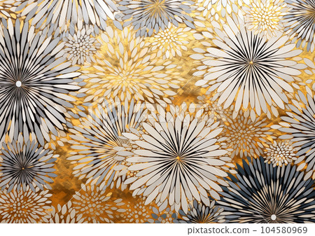 金色煙花和森伯斯特和花朵壁紙 104580969