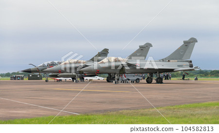French Air Force fighter Rafale and Mirage 2000 104582813
