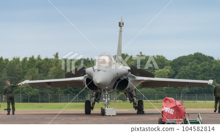 French Air Force Rafale fighter on the apron French Air Force Rafale fighter on the apron 104582814