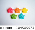 Five-color star-shaped candy 104585573
